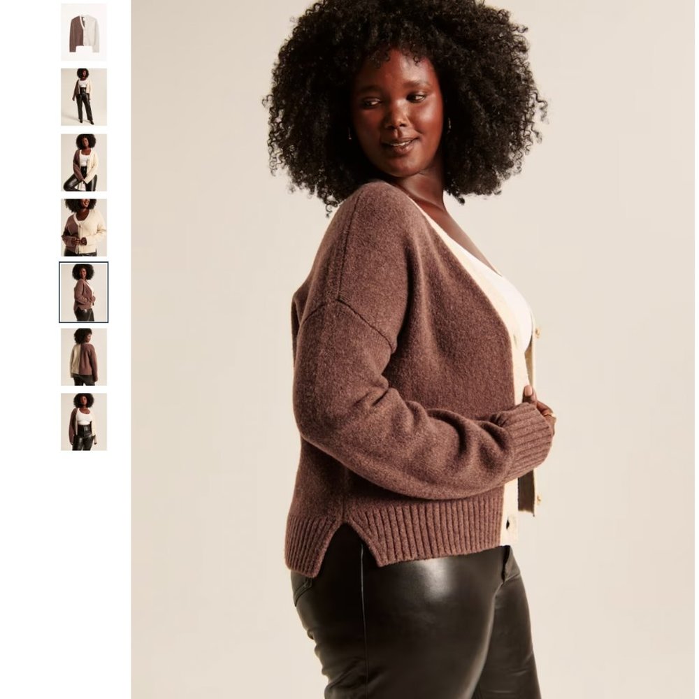 NWT A&F - Spliced Short Cardigan - Picture 6 of 8